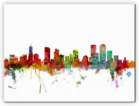 Extra Small Denver Watercolour Skyline (Canvas)
