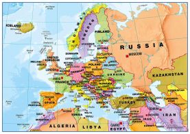 Deskmap - Europe political A3, pack of ten (Deskmap)