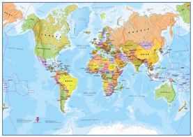 Deskmap - World political A3, pack of ten (Deskmap)