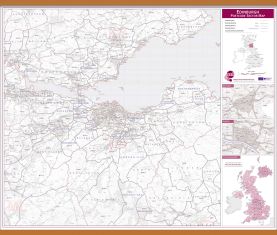Edinburgh Postcode Sector Map (Wooden hanging bars)