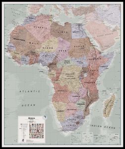 Large Executive Africa political Wall Map (Pinboard & framed - Black)