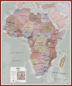 Large Executive Africa political Wall Map (Pinboard & framed - Dark Oak)