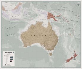 Executive Australasia Wall Map Political