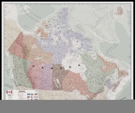 Large Executive Canada Wall Map (Pinboard & framed - Black)