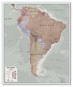 Large Executive South America Wall Map Political (Canvas)