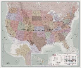 Large Executive USA Wall Map (Pinboard)