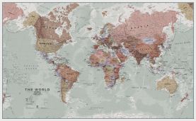 Medium Executive World Wall Map Political (Raster digital)