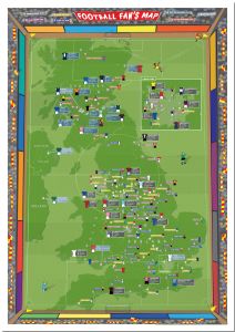 Medium Football Fan's Stadium Map (Pinboard)
