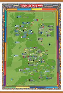 Large Football Fan's Stadium Map (Wooden hanging bars)