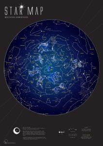 Glow in the Dark Star Map (Pinboard & wood frame - White)