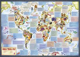 Illustrated Trivia World Map (Silk Art Paper)