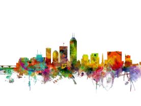 Indianapolis Indiana Watercolour Skyline