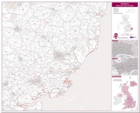 Ipswich Postcode Sector Map (Pinboard)