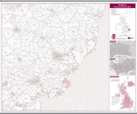 Ipswich Postcode Sector Map (Hanging bars)