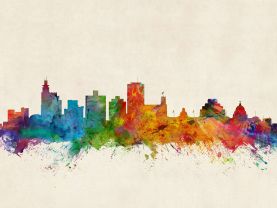 Jackson Mississippi Watercolour Skyline