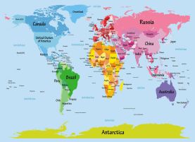 Kids Big Text Map of the World