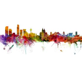 Liverpool England Watercolour Skyline
