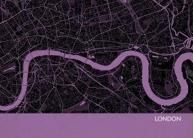 London City Street Map Print Mauve