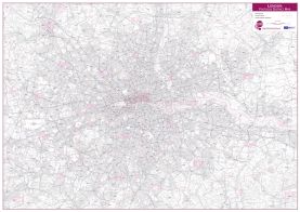 London Postcode District Wall Map (within M25)