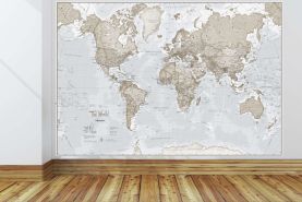 Giant World Map Mural - Neutral (Mural)