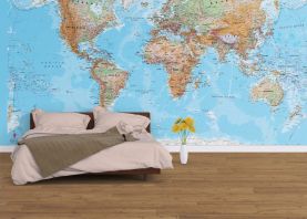 Physical World Map Wallpaper