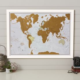 Scratch the World�� - Italian Language (Pinboard & wood frame - White)