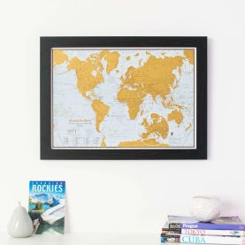 Scratch the World�� travel edition map print (Pinboard & wood frame - Black)