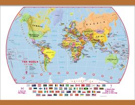 Match The Flags World Map (Wooden hanging bars)