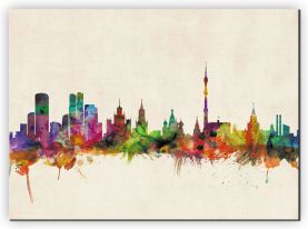 Extra Small Moscow City Skyline (Canvas)