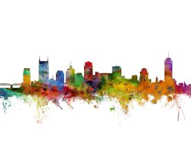 Nashville Tennessee Watercolour Skyline