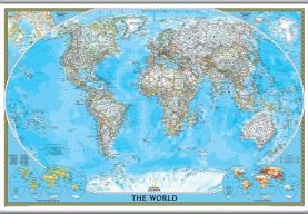 National Geographic World Classic Map (Hanging bars)