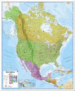 Large North America Wall Map Political (Pinboard)