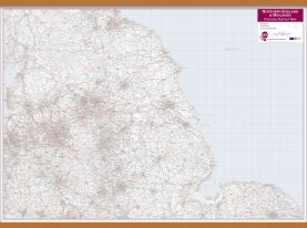 Northern England and the Midlands Postcode District Map (Wooden hanging bars)