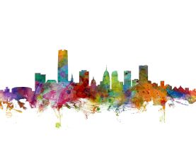 Oklahoma City Watercolour Skyline