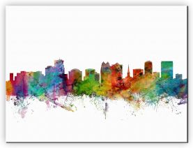 Extra Small Orlando Florida Watercolour Skyline (Canvas)