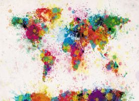 Paint Splashes Map of the World