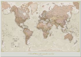 Small Personalised Antique World Map (Pinboard)