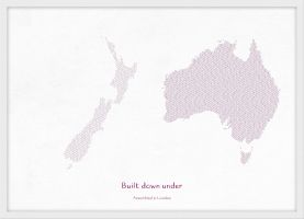 Small Personalised Country Name Text Map Print - Plum (Wood Frame - White)