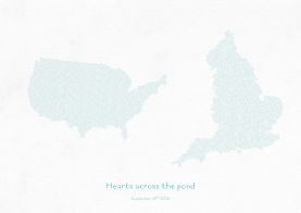 Personalised Country Name Text Map Print - Turquoise