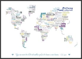 Large Personalised Our Bucket List World Map (Wood Frame - Black)