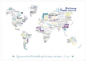 Large Personalised Our Bucket List World Map (Wood Frame - White)