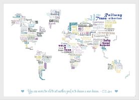 Small Personalised Our Bucket List World Map (Pinboard & wood frame - White)