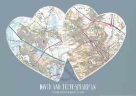 Personalised Postcodes Couples Print