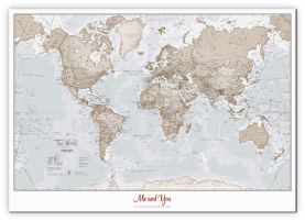 Small Personalised World Is Art - Wall Map Neutral (Canvas)