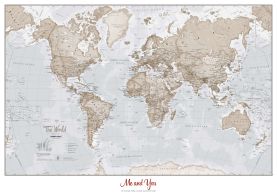 Small Personalised World Is Art - Wall Map Neutral (Paper)