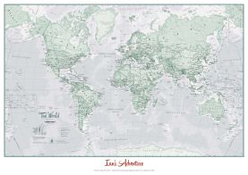 Personalised World Is Art - Wall Map Rustic