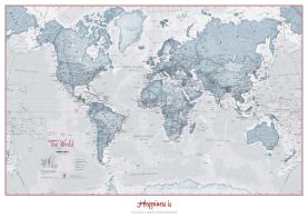 Personalised World Is Art - Wall Map Teal