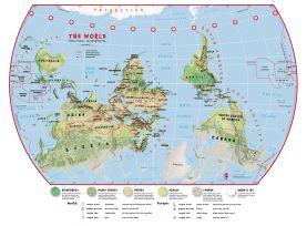 Primary Upside Down World Wall Map Environmental