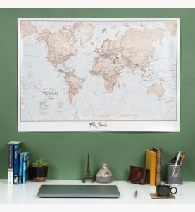 Personalised World Is Art - Wall Map Neutral