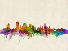 Quebec Canada Watercolour Skyline